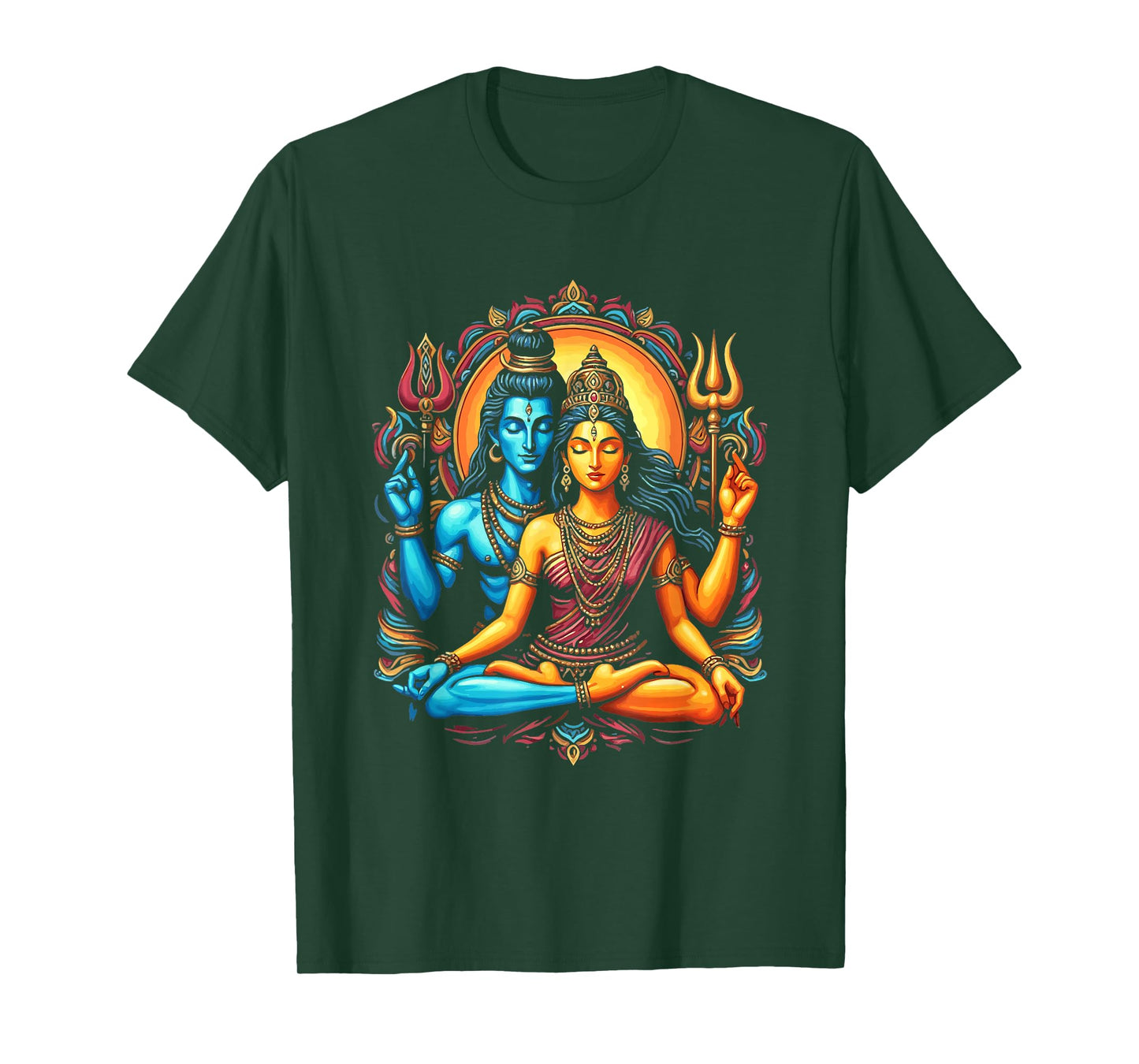 Lord Shiva Durga Hindu God Mahadeva Goddess Parvati T-Shirt