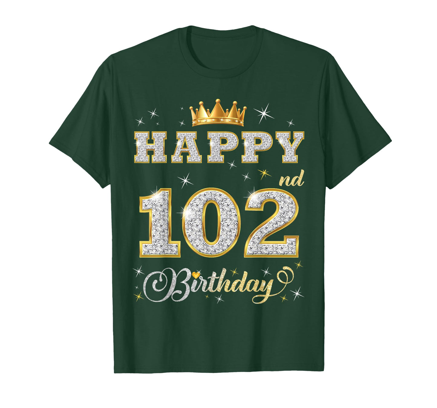 Happy 102nd Birthday 102 Years Old Women Men Birthday Party T-Shirt