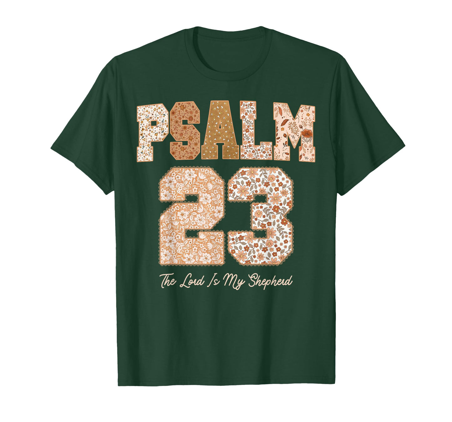 Floral Fall Autumn Psalm 23 The Lord is My Shepherd T-Shirt