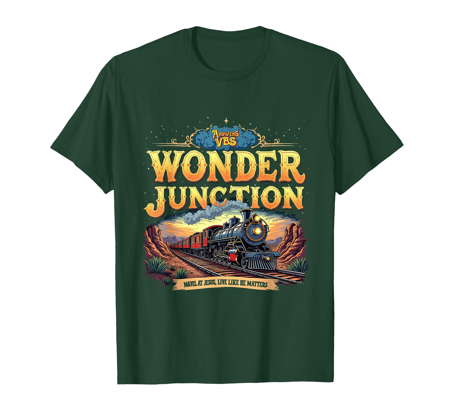 Vintage Wonder Junction VBS Train Theme Christian Design T-Shirt