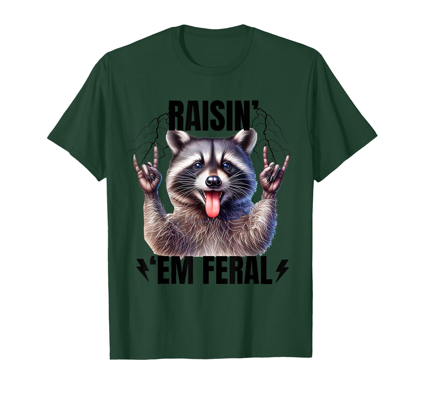 Retro Raisin Em Feral Funny Quote Rock’n Feral Possum Outfit T-Shirt