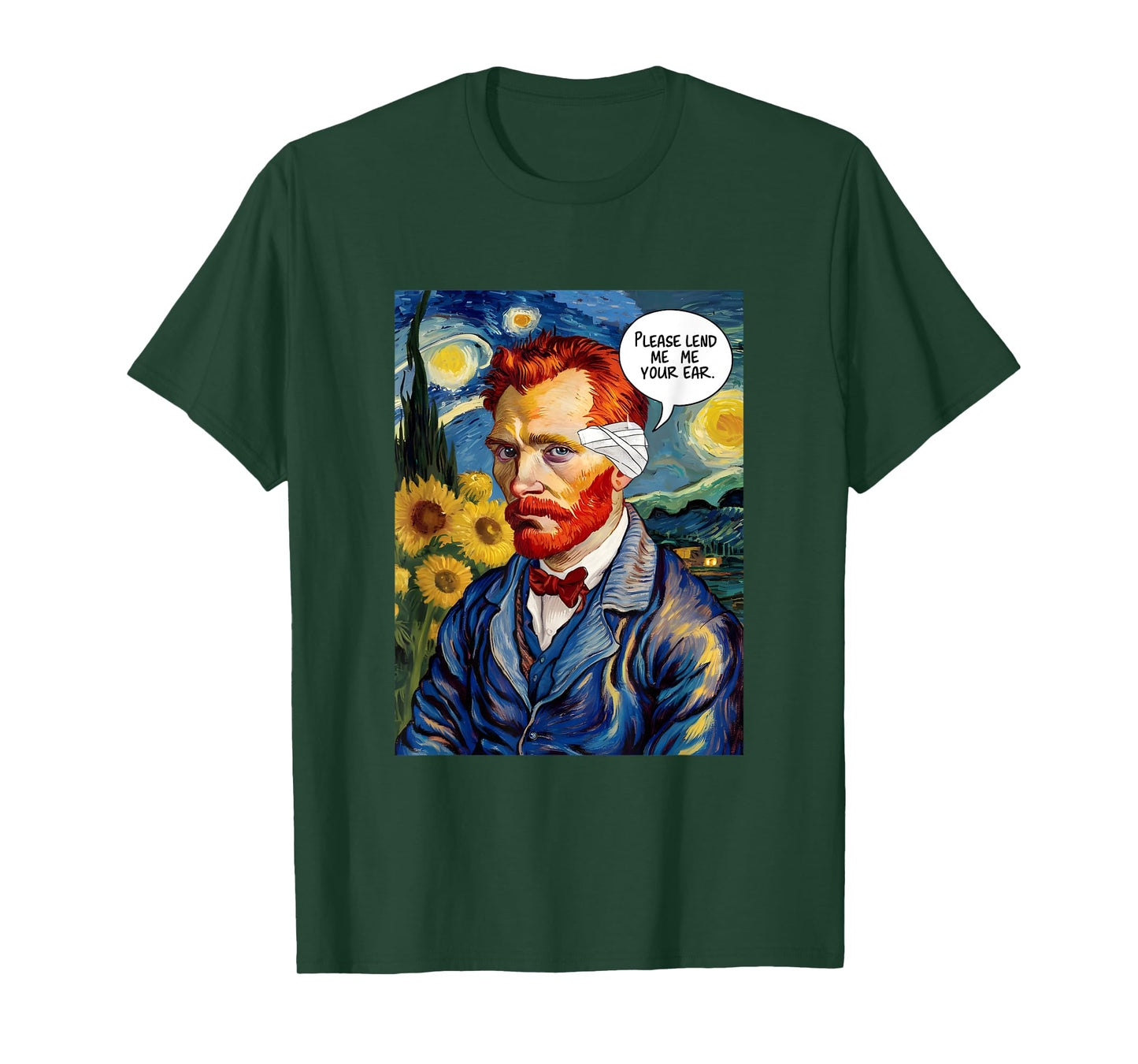 Vincent Van Gogh Please Lend Me Your Ear Artist Humor Pun T-Shirt