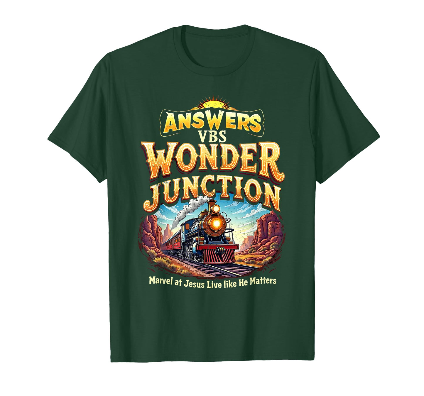 Vintage Wonder Junction VBS Train Theme Christian Apparel T-Shirt