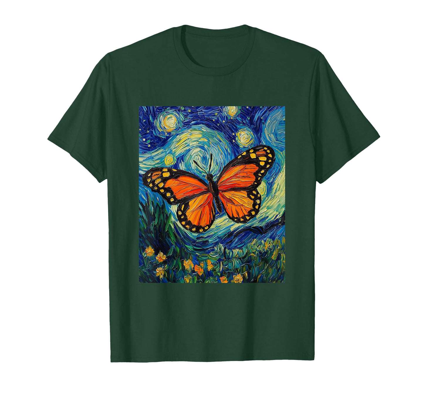 Cute Butterfly - Van Gogh Style - Starry Night T-Shirt