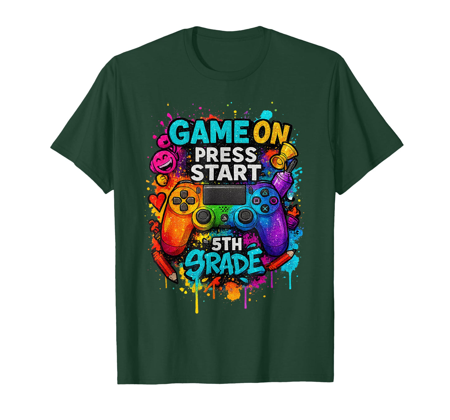 Game On 5th Grade Gamer Boys Kids Back To School First Day T-Shirt