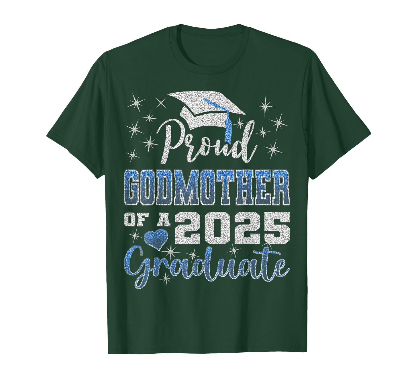 Super Proud Godmother of 2025 Graduate Awesome Family School T-Shirt