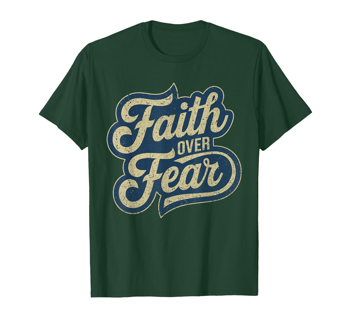 Faith Over Fear Christian Inspirational Graphic T-Shirt - Unisex, Black, Small