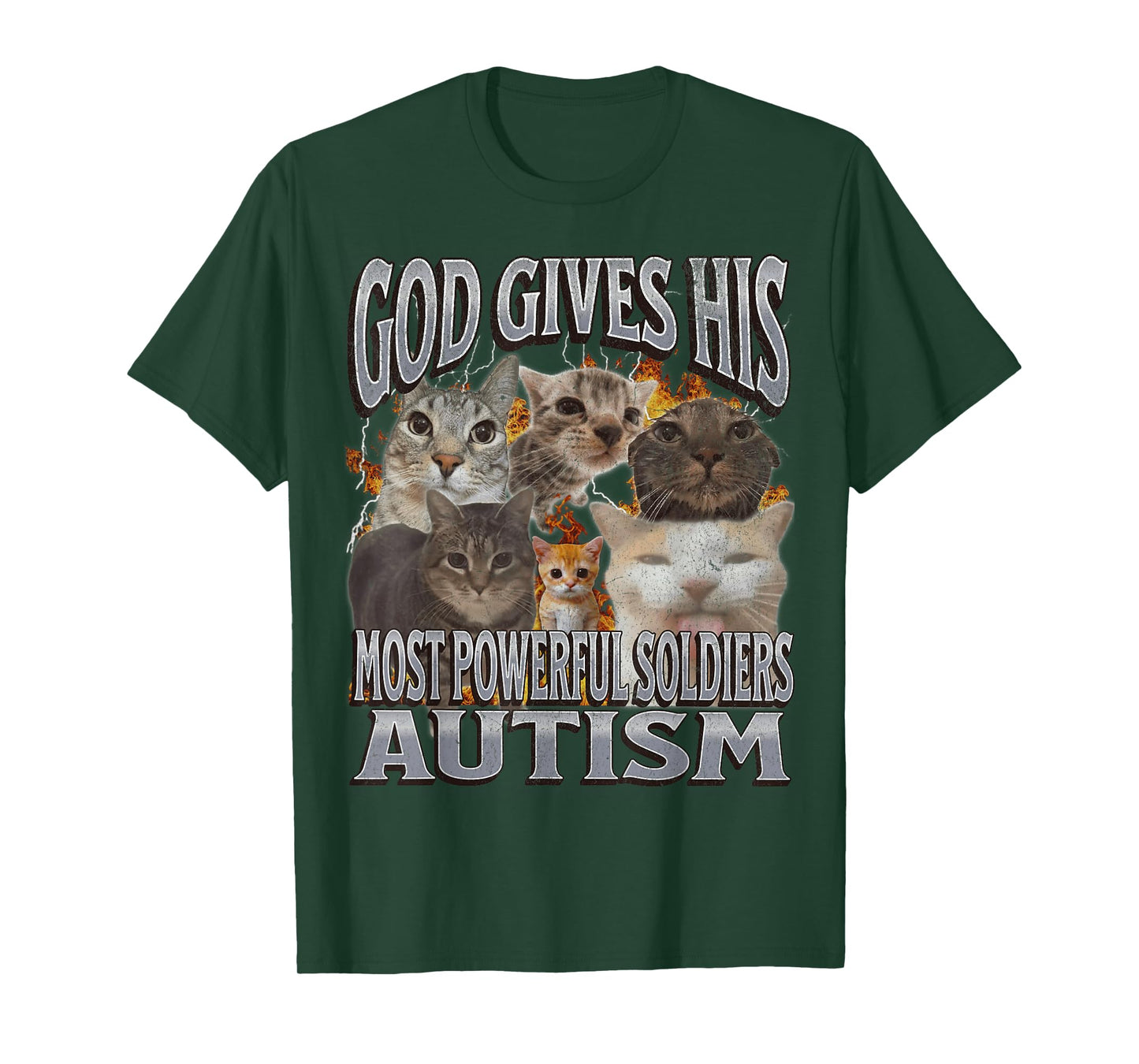 God Gives His Most Powerful Autism Funny Cat Meme Bootleg T-Shirt for Men Women
