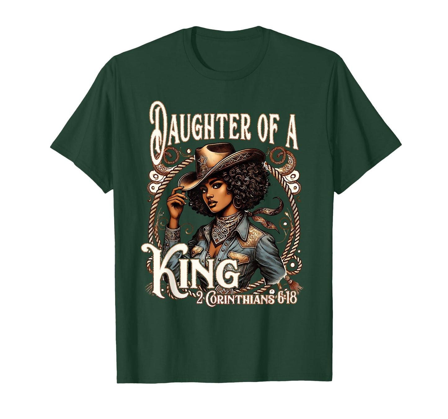 Daughter of a King Christian Howdy Western Rodeo Cowgirl T-Shirt