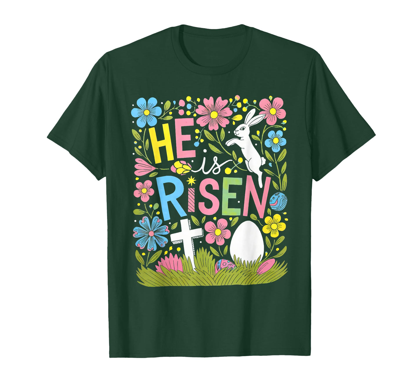 He Is Risen Easter Cross Coquette Jesus Christian Religious T-Shirt