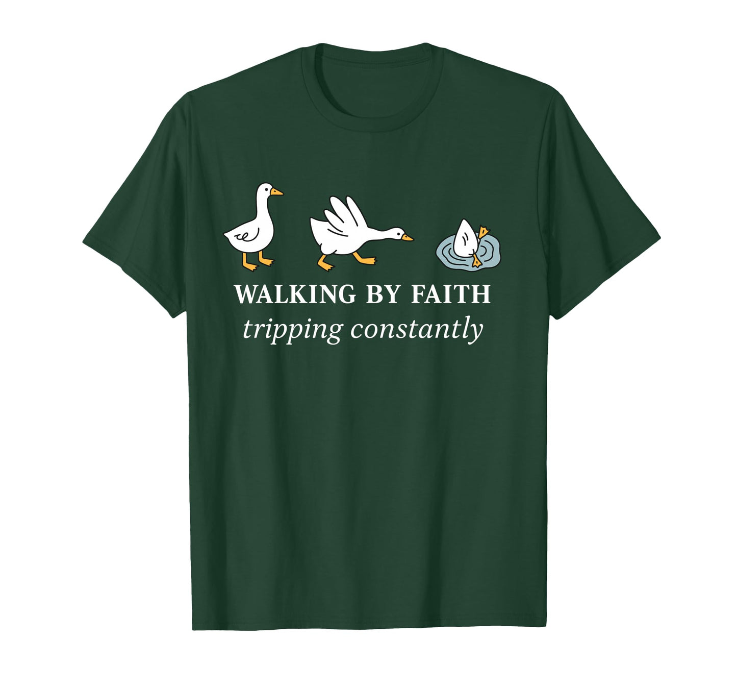 Christian Goose Walking by Faith Tripping Constantly Bible Long Sleeve T-Shirt