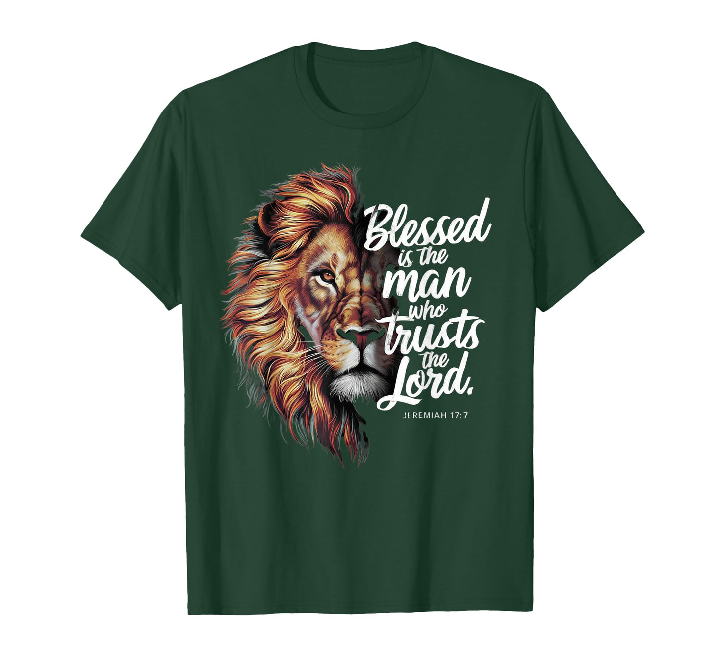 Blessed Christian God Jesus Faith Bible Verse Jeremiah Lion T-Shirt