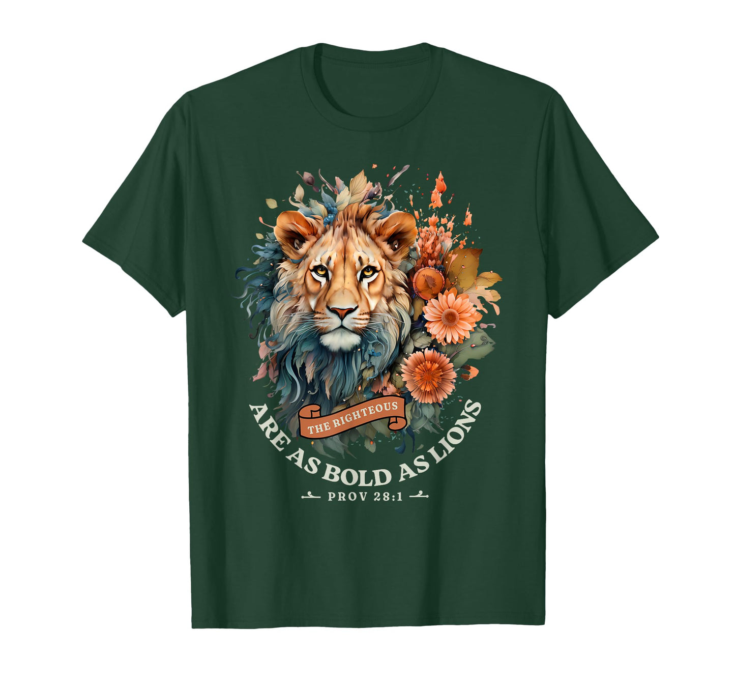 Christian The Righteous Are Fearless Lion of Judah God Faith T-Shirt