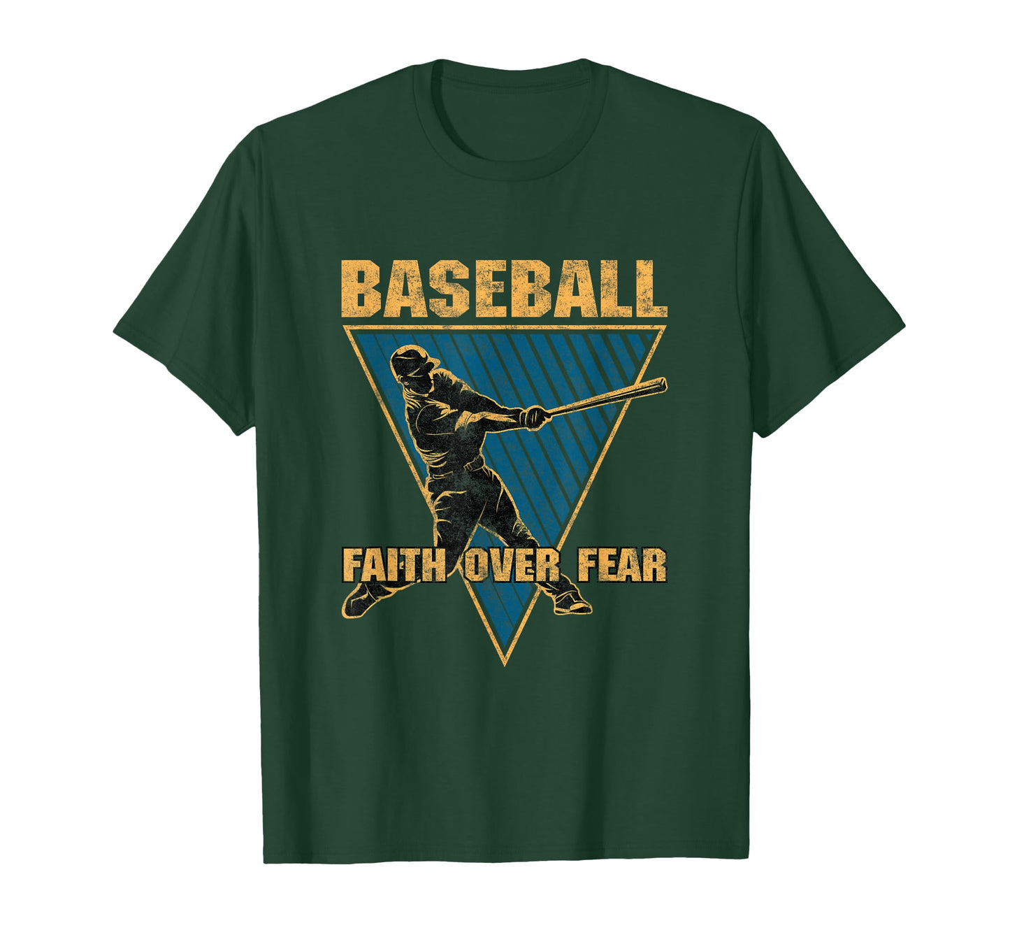 Baseball Faith Over Fear Player Coach Fan Sport Game Day T-Shirt