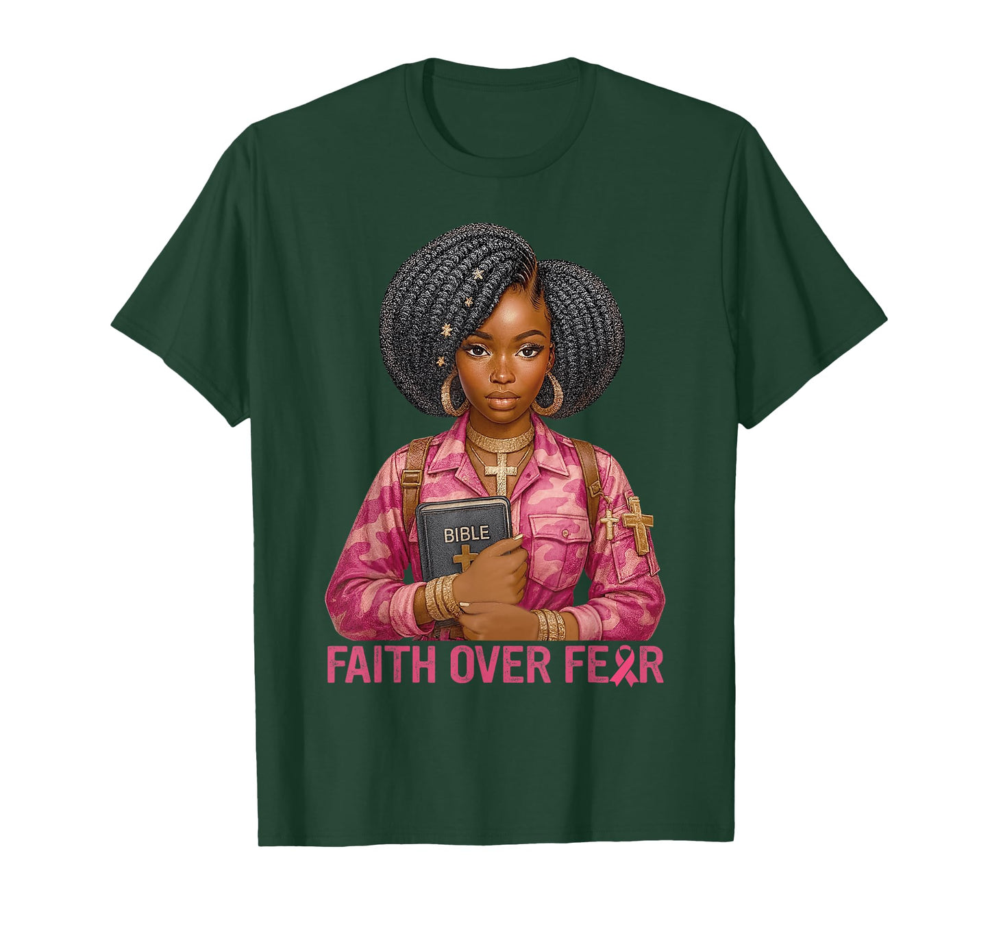 Choose Faith Over Fear Bible Cancer Awareness T-Shirt