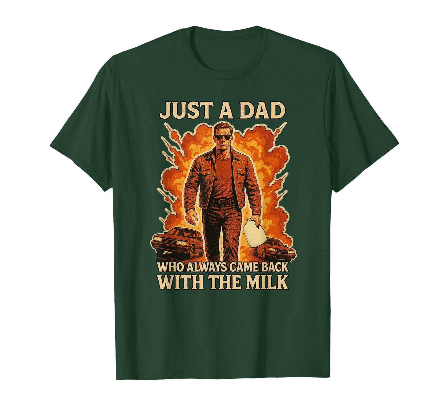 Father's Day Just A Dad Who Always Came Back With The Milk T-Shirt