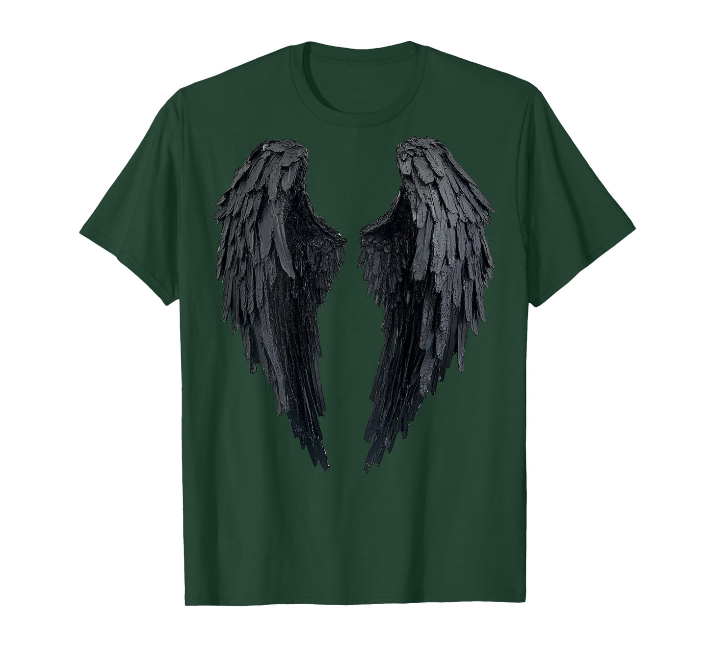Black Angel Wings On Back T-Shirt