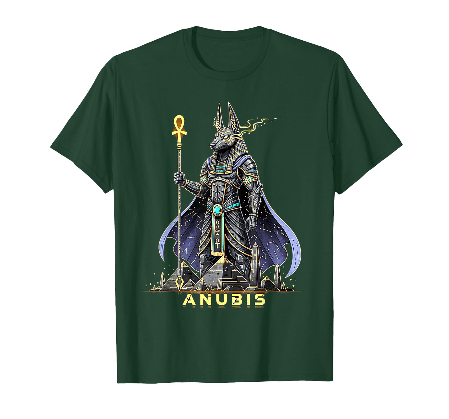 Anubis God King Pharaoh of Egypt Graphic Design Illustration T-Shirt
