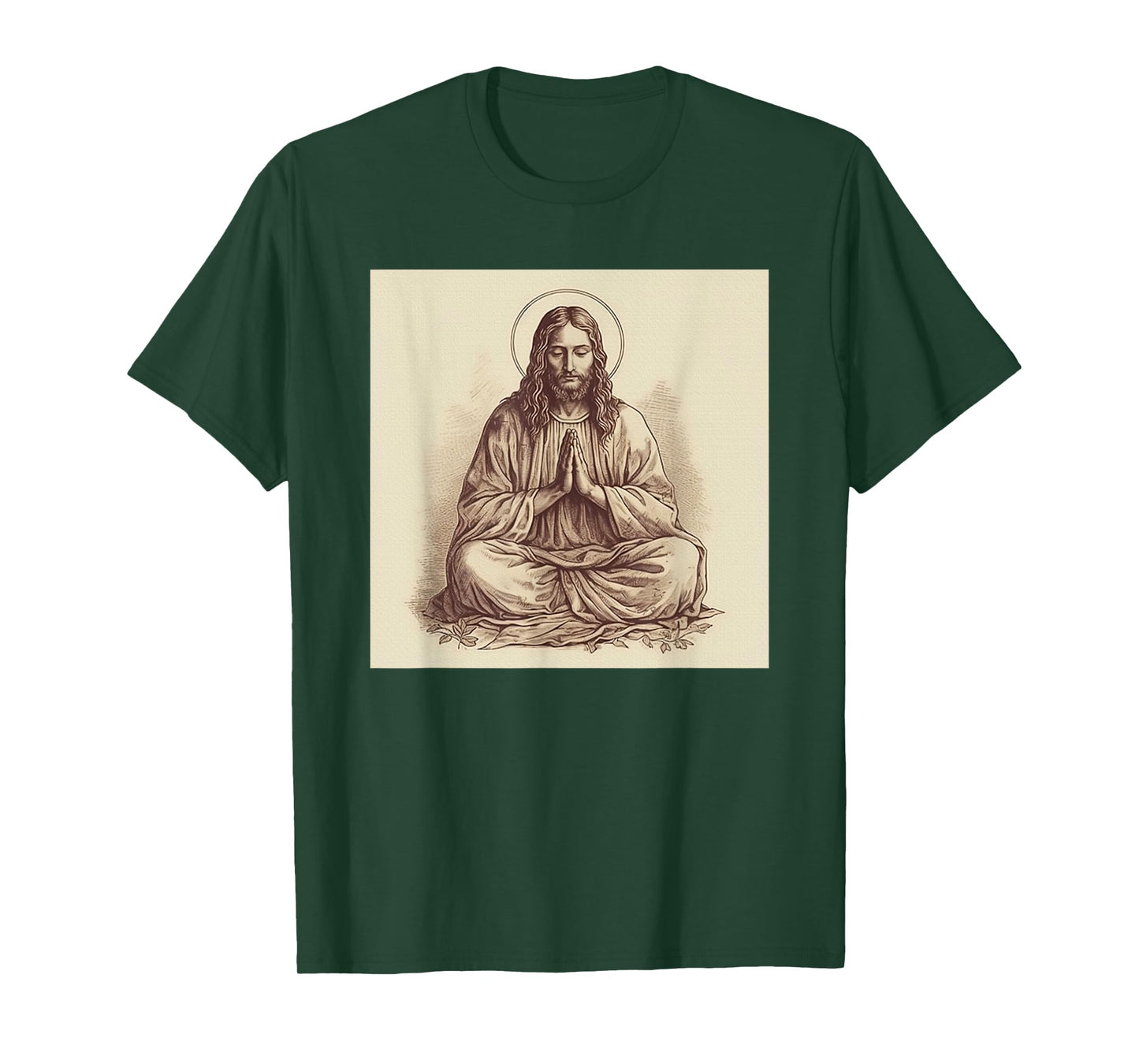 Jesus At Prayer Jesus Meditating As A Buddhist Mon T-Shirt