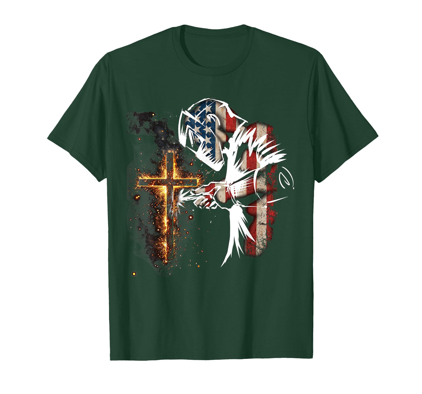 Welder American Flag Mig Tig Welding Faith Cross Christian T-Shirt