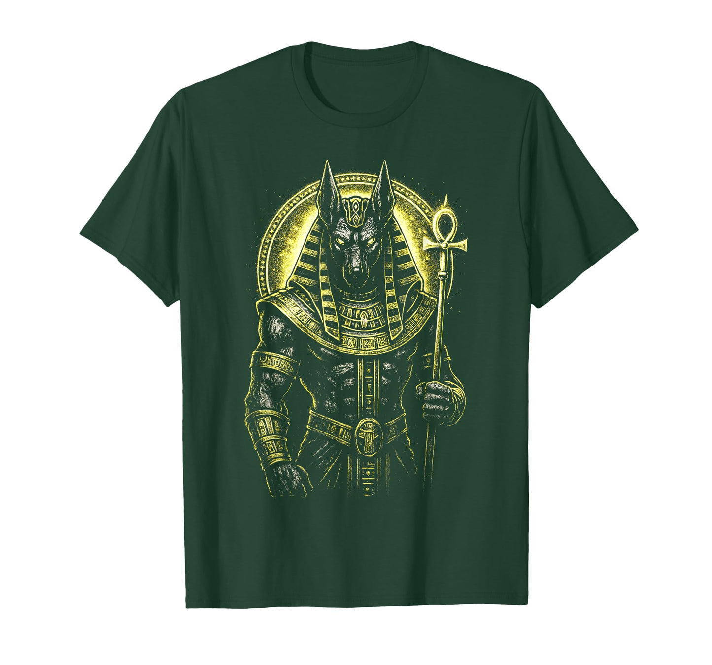 Egyptian Anubis Ancient Mythology God Hieroglyphs T-Shirt