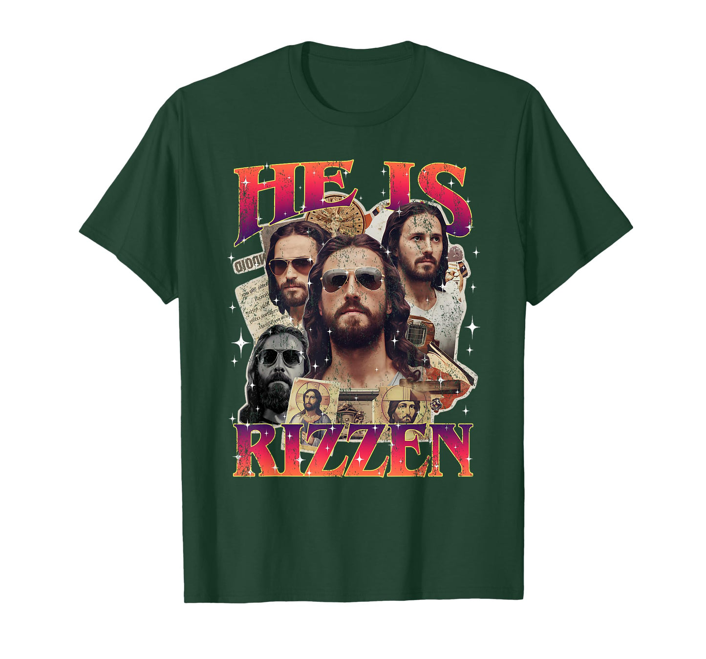 Funny Christian Easter Day Religious Cross He Is Rizzen T-Shirt