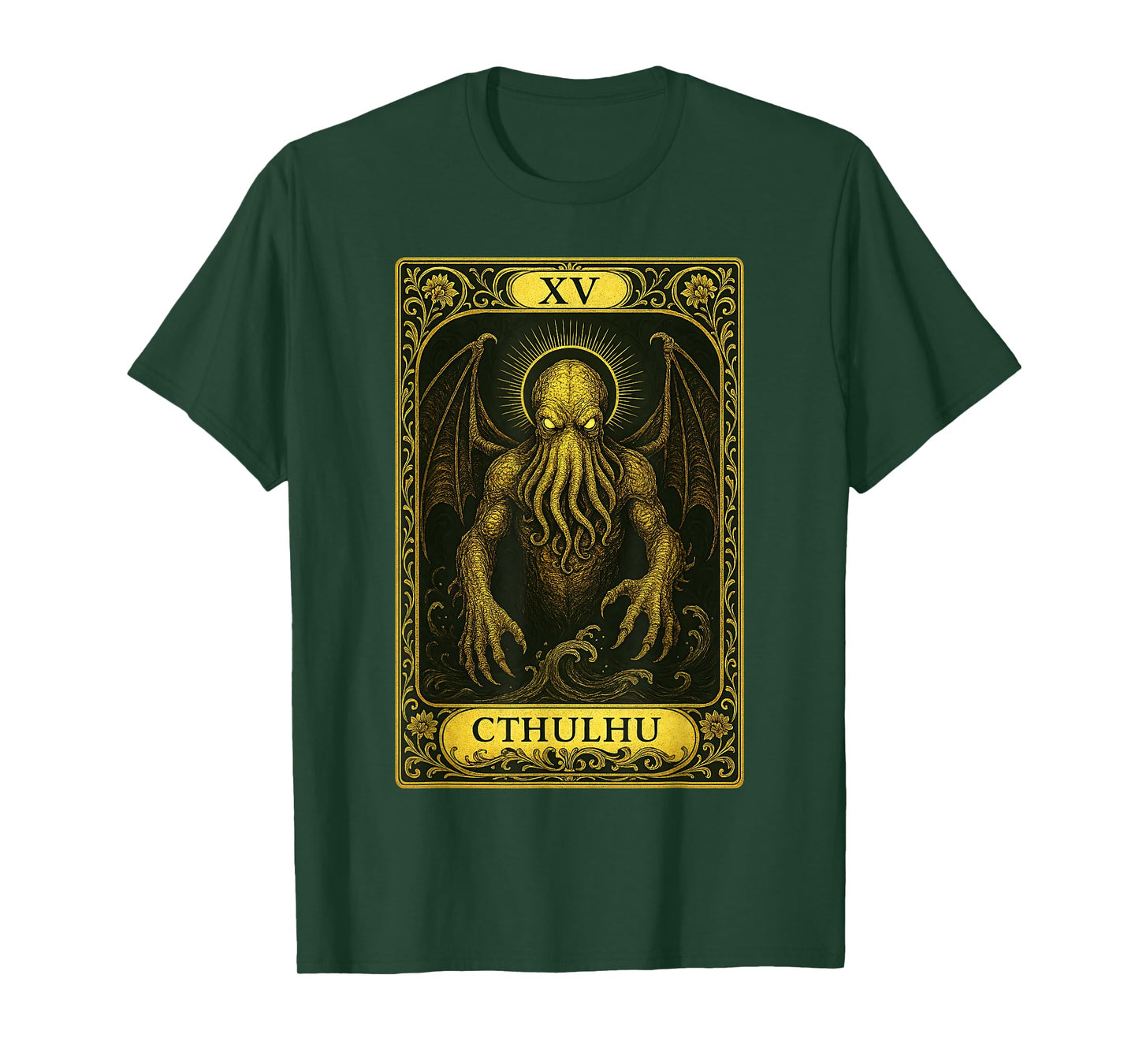 Call of Cthulhu Mythos Ryleh Lovecraftian Necronomicon Tarot T-Shirt