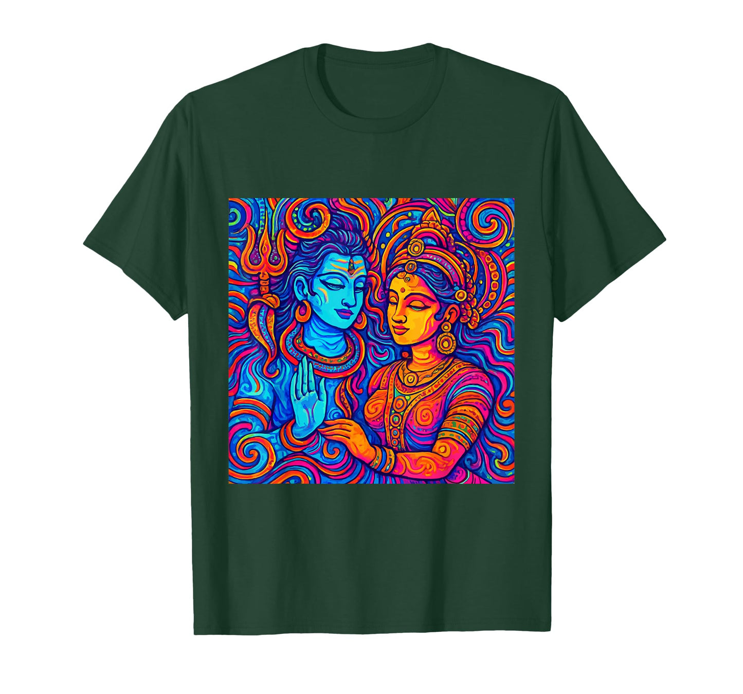 Lord Shiva Durga Hindu God Mahadeva Goddess Parvati T-Shirt