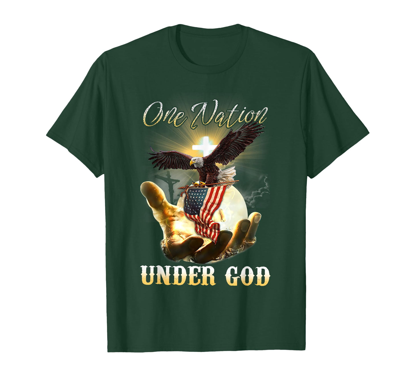 Eagle USA Christian Patriot One Nation Under God T-Shirt