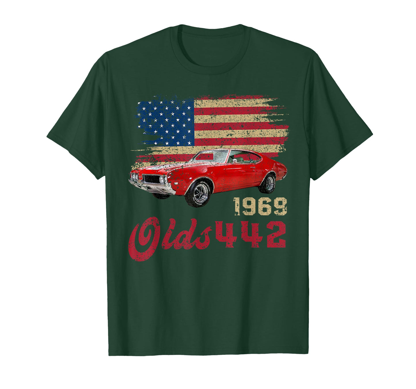 Jersey Style Olds 442 69 1969 Loves Old School Muscle Cars T-Shirt