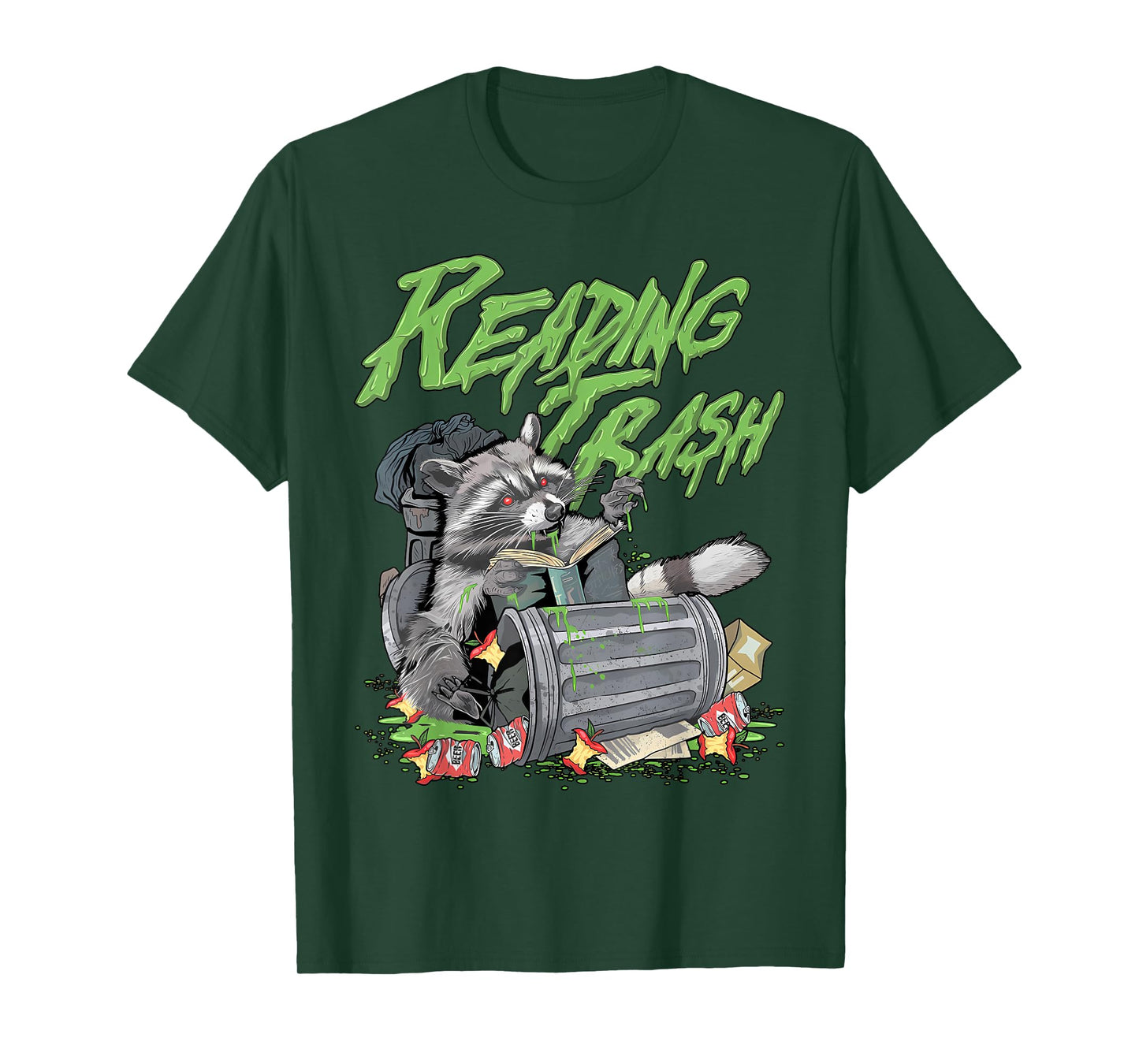 Reading Trash Racoon Bookworm Bookish Librarian Book Lover T-Shirt