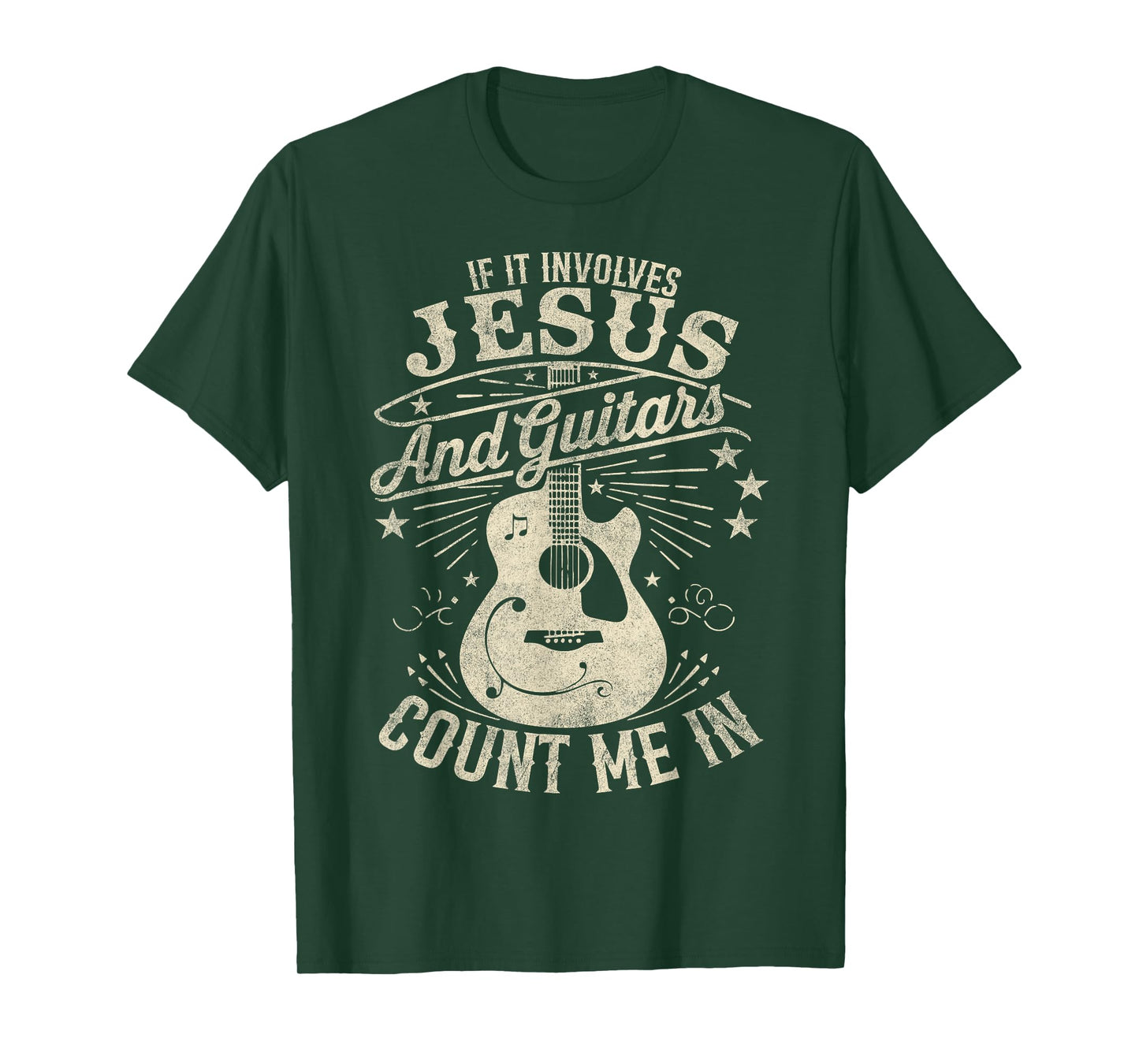 If It Involves Jesus And Guitars Vintage Christian Music T-Shirt