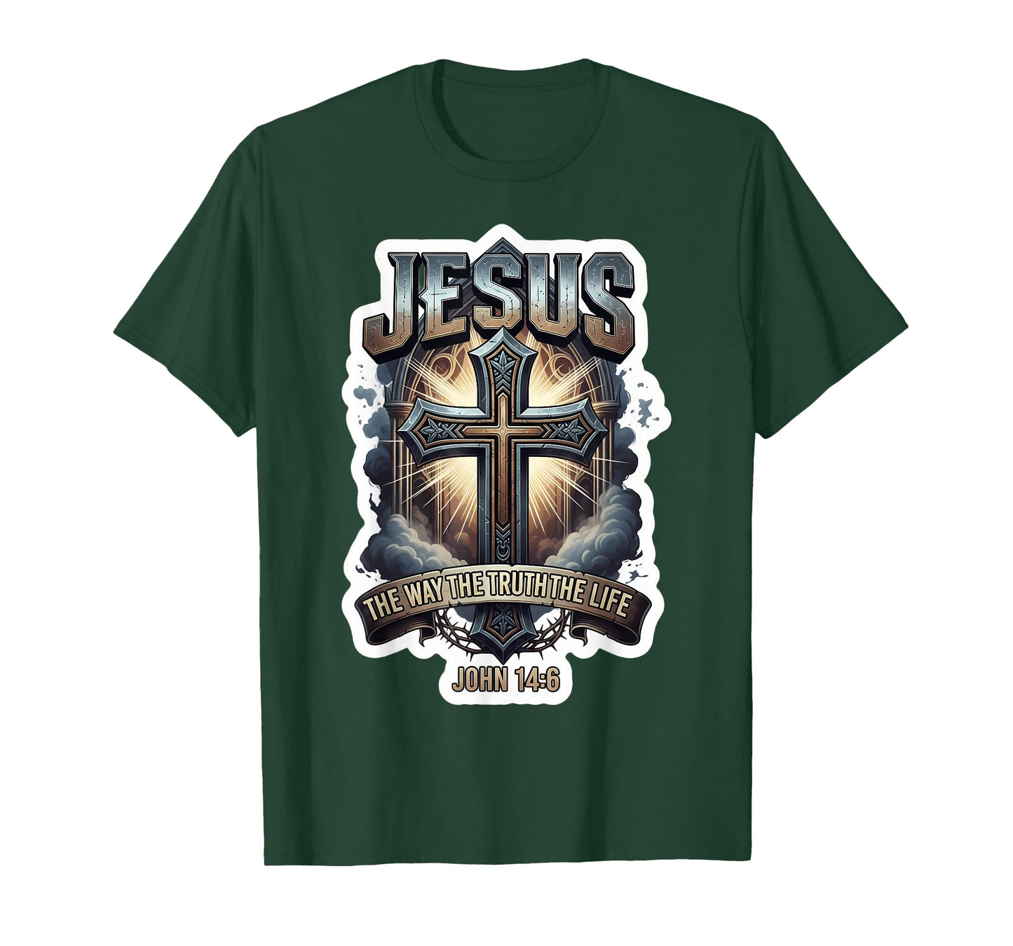 Jesus The Way Truth Life John 14:6 Christian Bible Quote T-Shirt