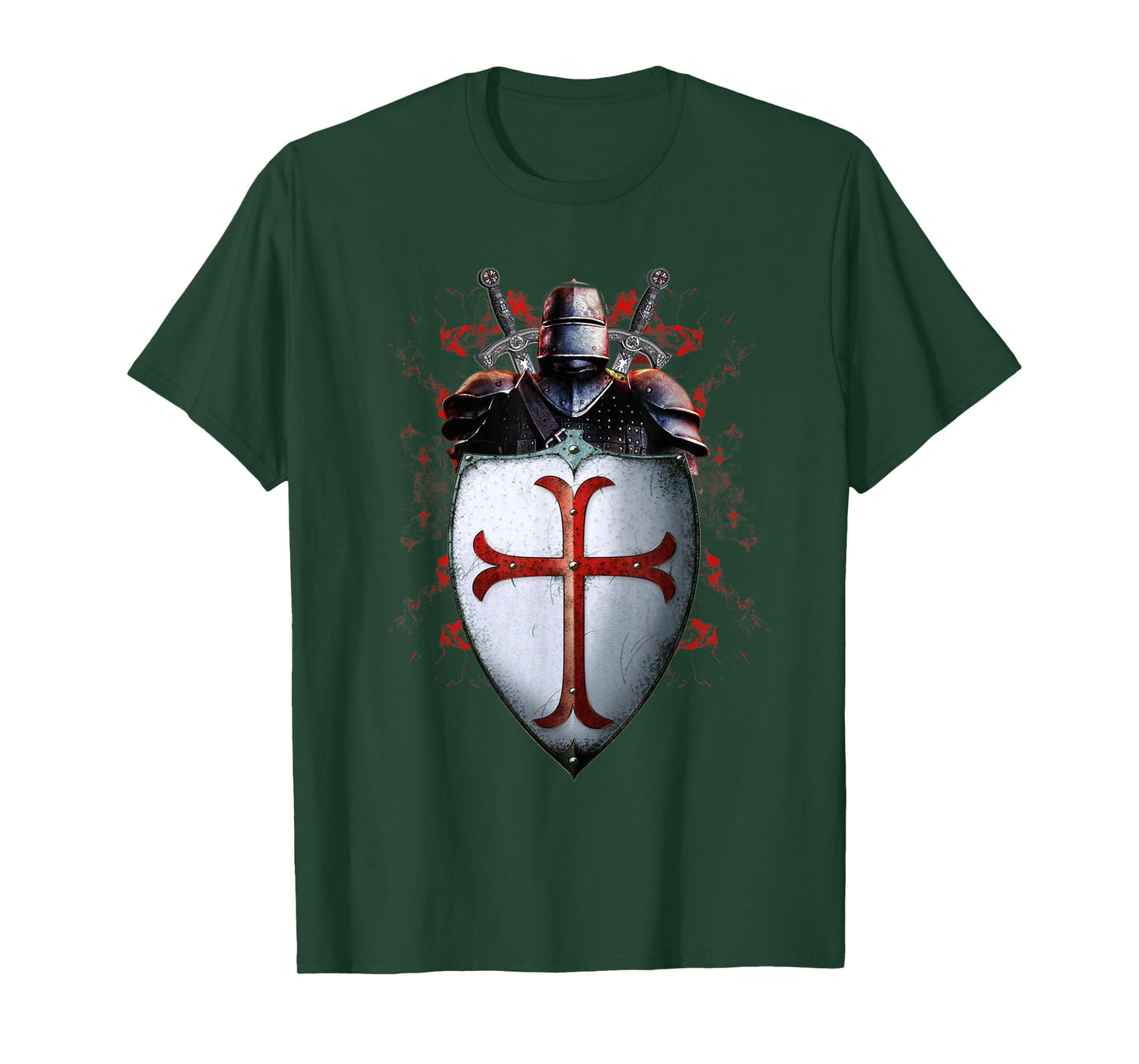 Knights Templar Flag Helmet Cross Sword Gift T-Shirt