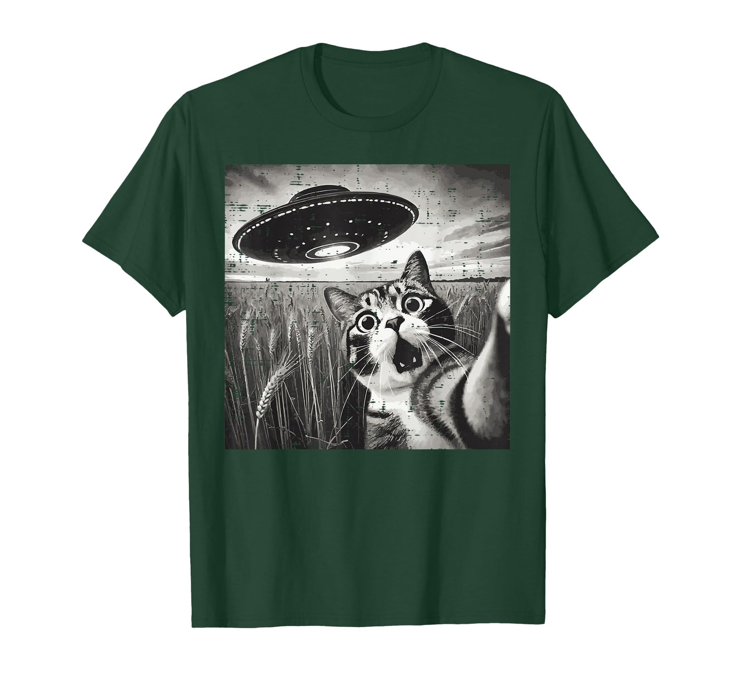 Cat Ufo Alien Selfie Funny Saying Meme Women Girls Kids Men T-Shirt
