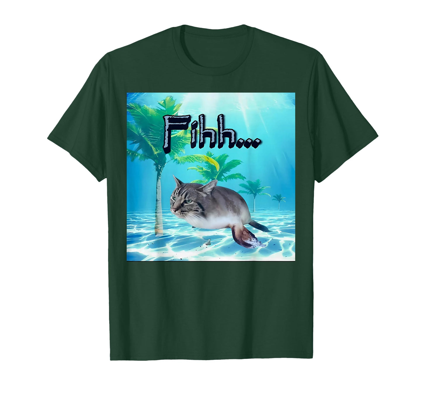 funny brainrot gen z humor cat meme fihh cat fish gen alpha T-Shirt