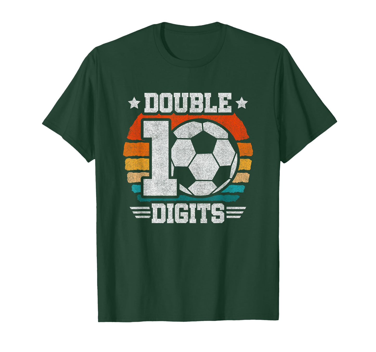 10th Birthday Double Digits - Soccer 10 Year Old Birthday T-Shirt
