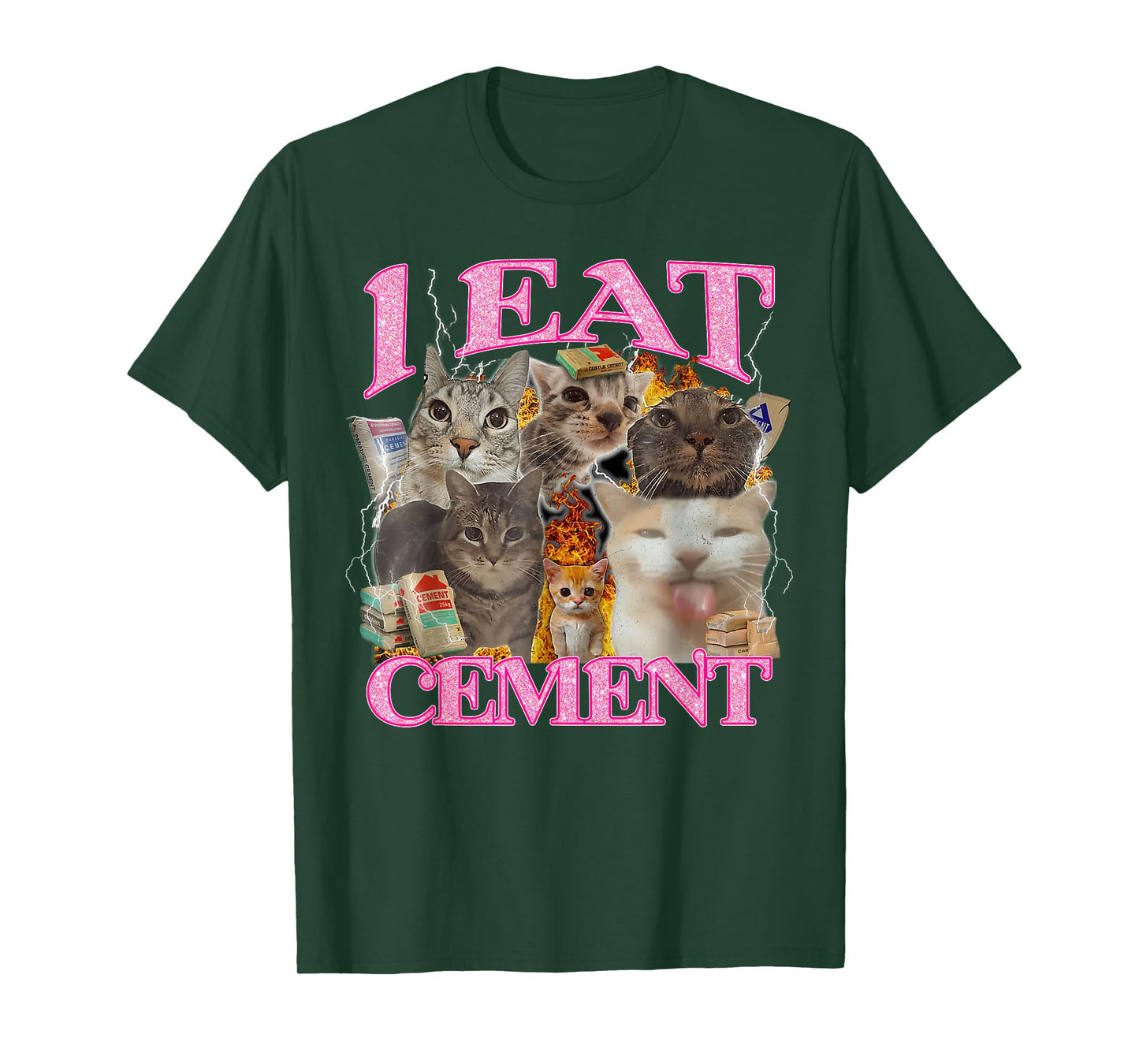 Funny Cat Meme I Eat Cement Japanese Quote Animal T-Shirt