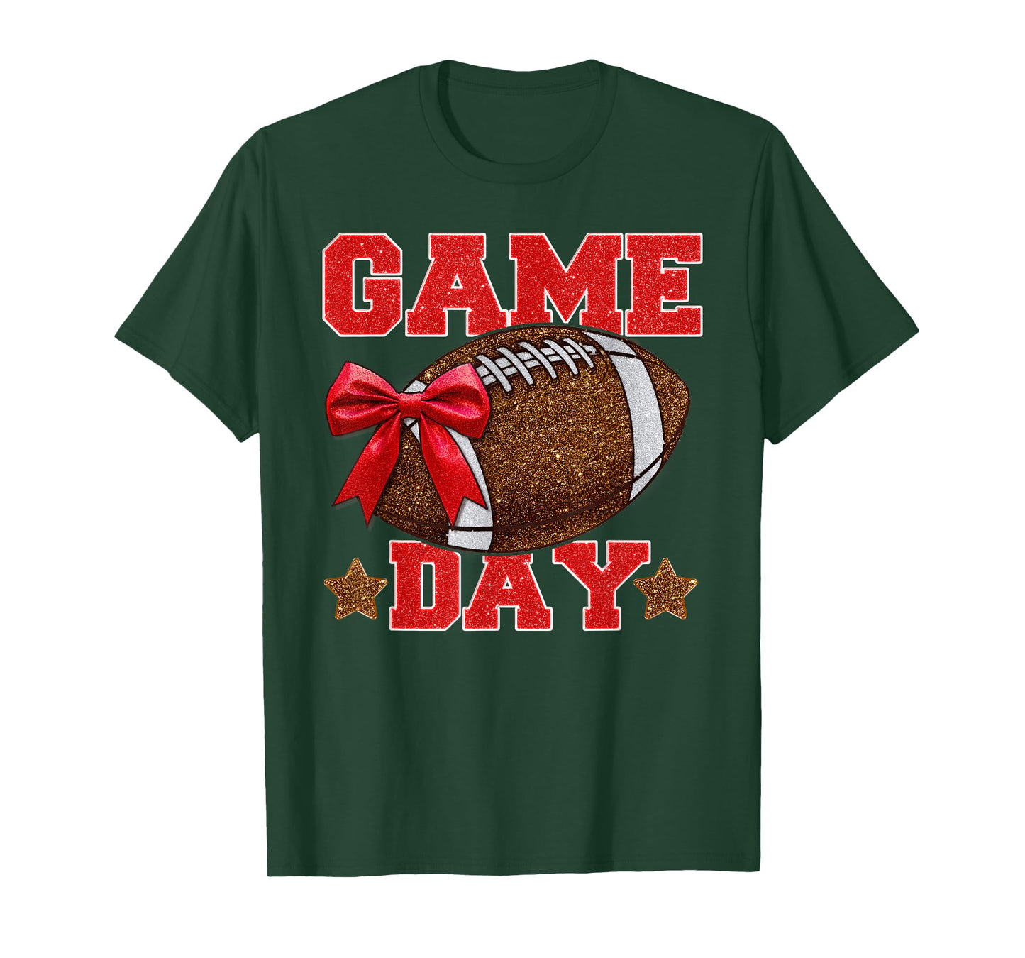 Game Day Football Season Football Mama Girl Red Gold Vibes T-Shirt