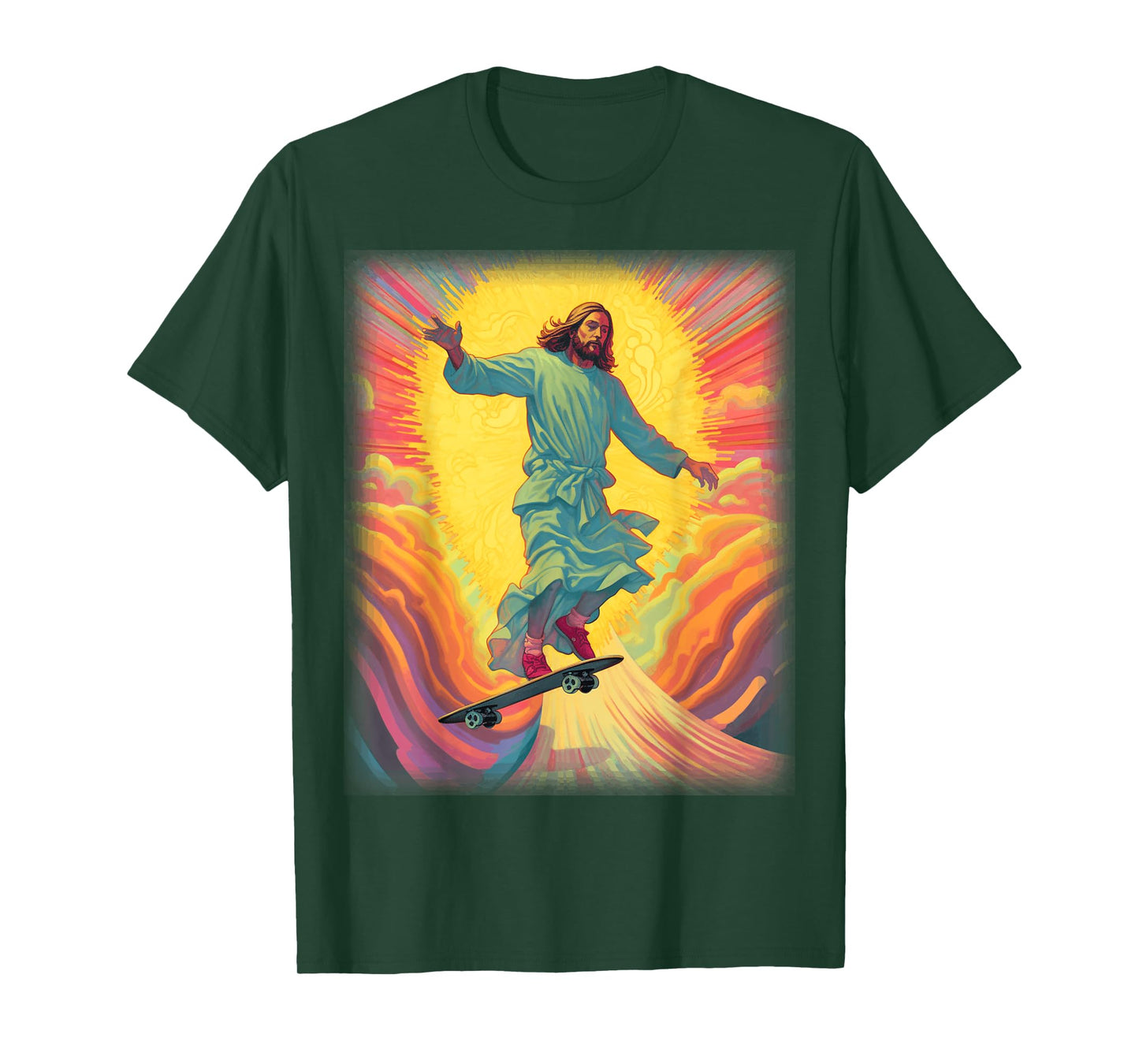 Jesus Skateboarder Heaven Skateboard Christian Skateboarding T-Shirt