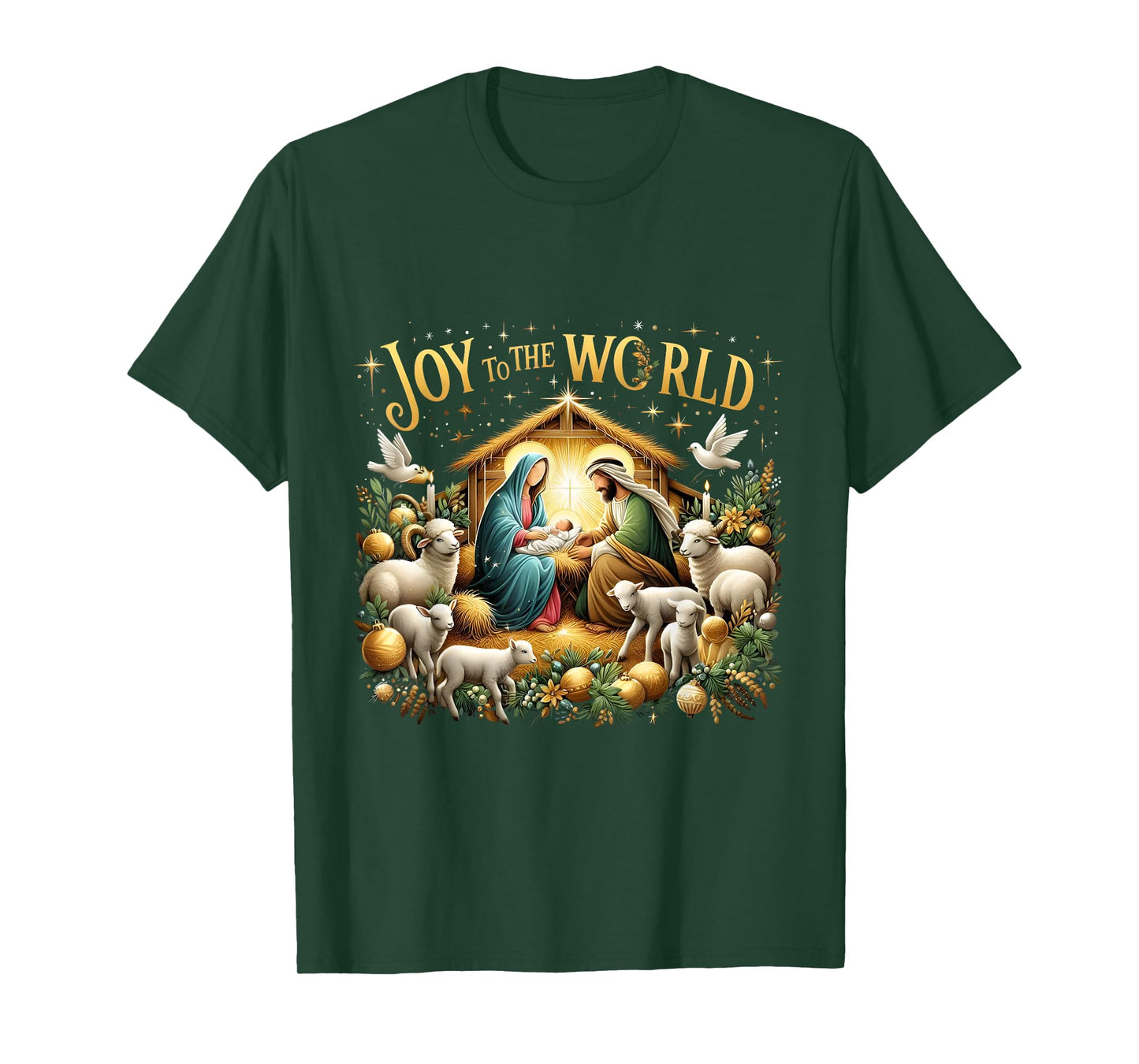 Christmas Nativity Christian Birth Of Jesus Joy To The World T-Shirt
