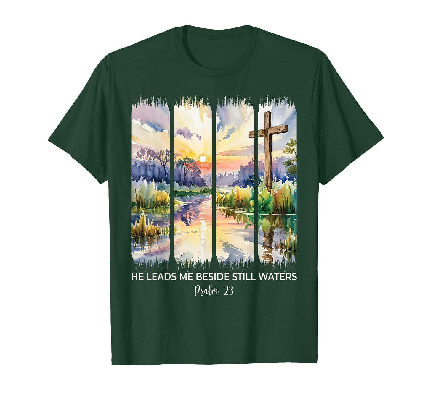 Cute Psalm 23 He Leads Me Beside Still Waters Christian Girl T-Shirt