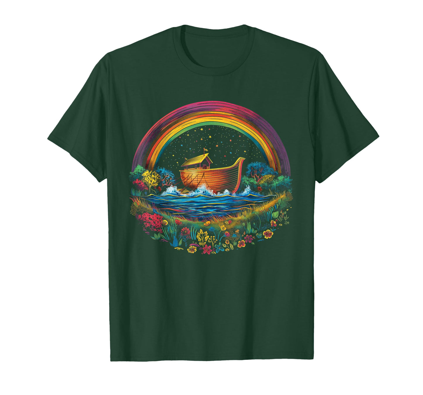 Noah's Ark Christian Rainbow Popart - Religious Catholic T-Shirt