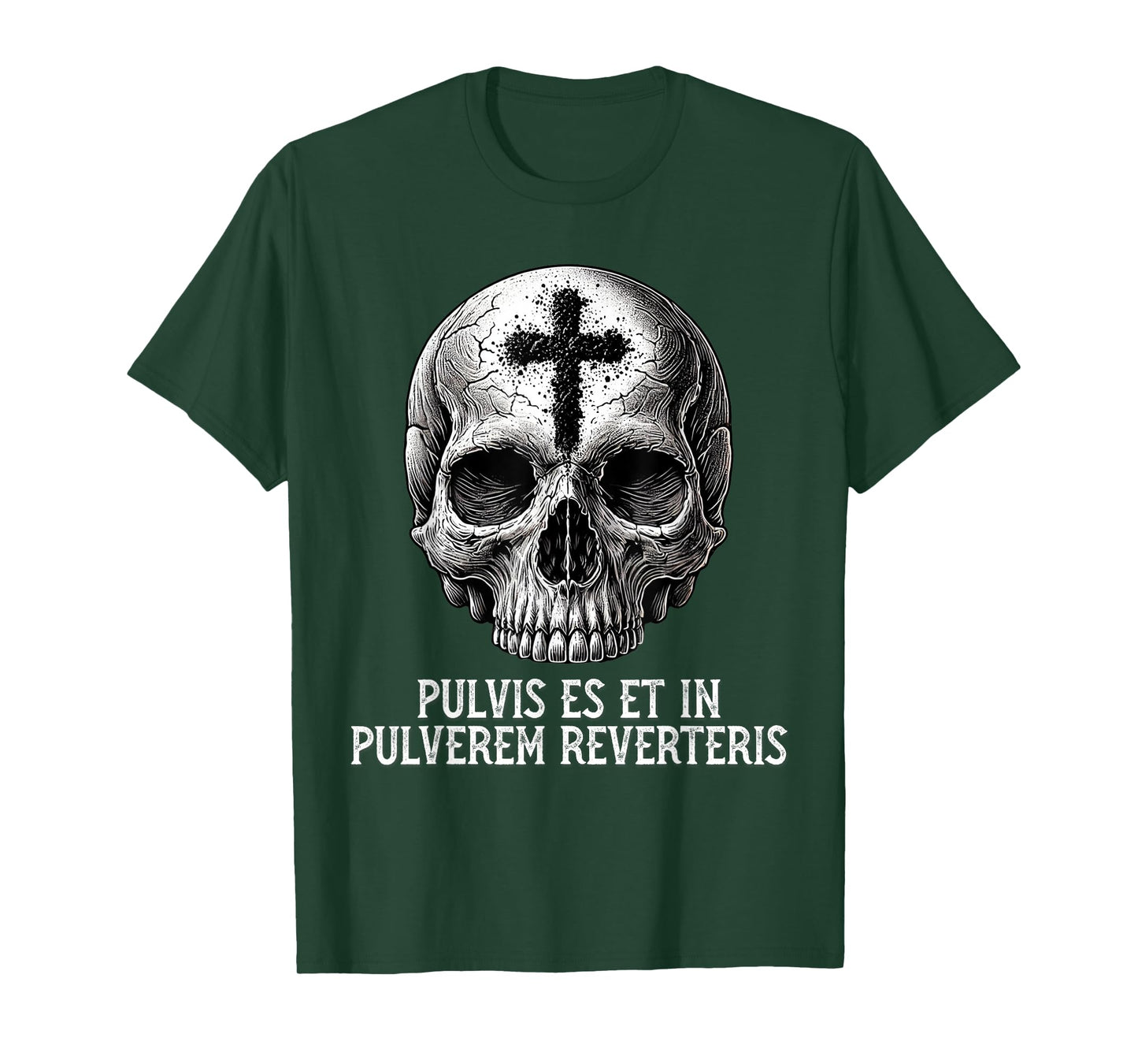 Memento Mori Catholic Crucifix Traditional Latin Mass Skull T-Shirt