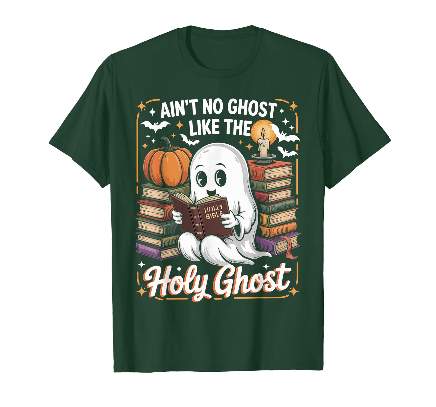 Retro Aint No Ghost Like The Holy Ghost Christian Halloween T-Shirt