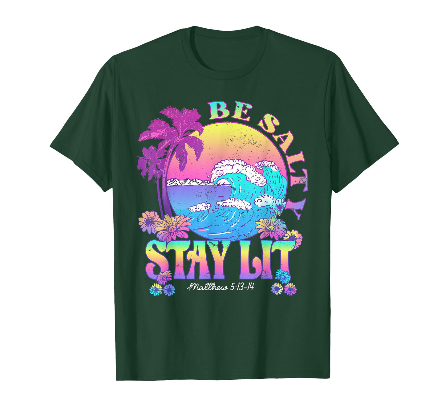 Summer Beach Be Salty Stay Lit Matthew 5:13-14 T-Shirt
