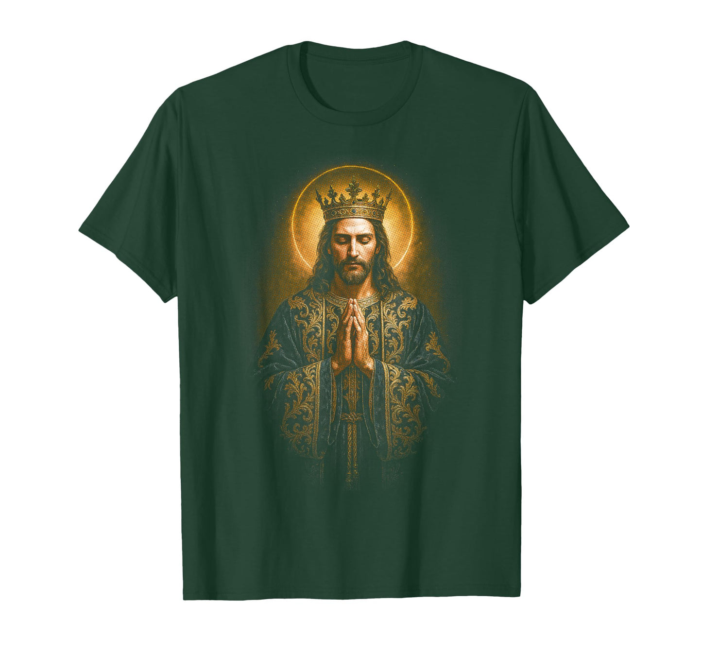 Jesus With Saint Crown Christian God Faith Bible T-Shirt