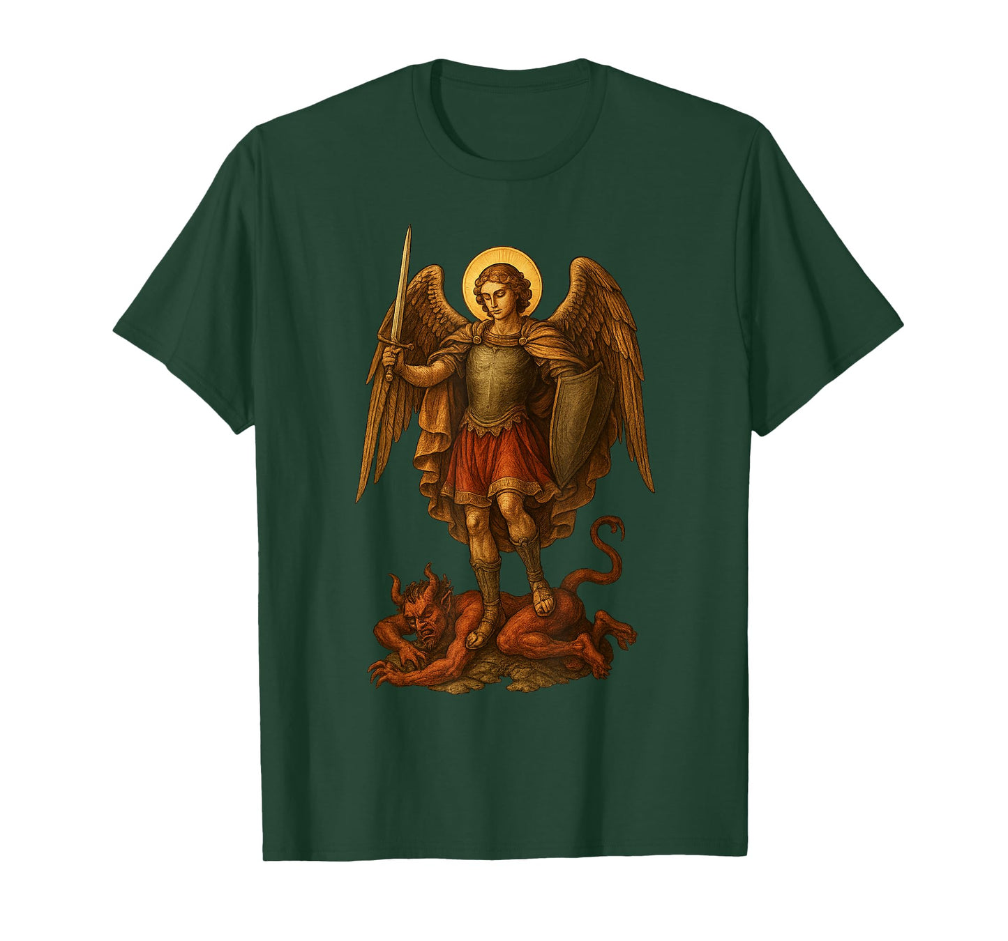 Archangel Michael defeats the devil - St. Michael T-Shirt
