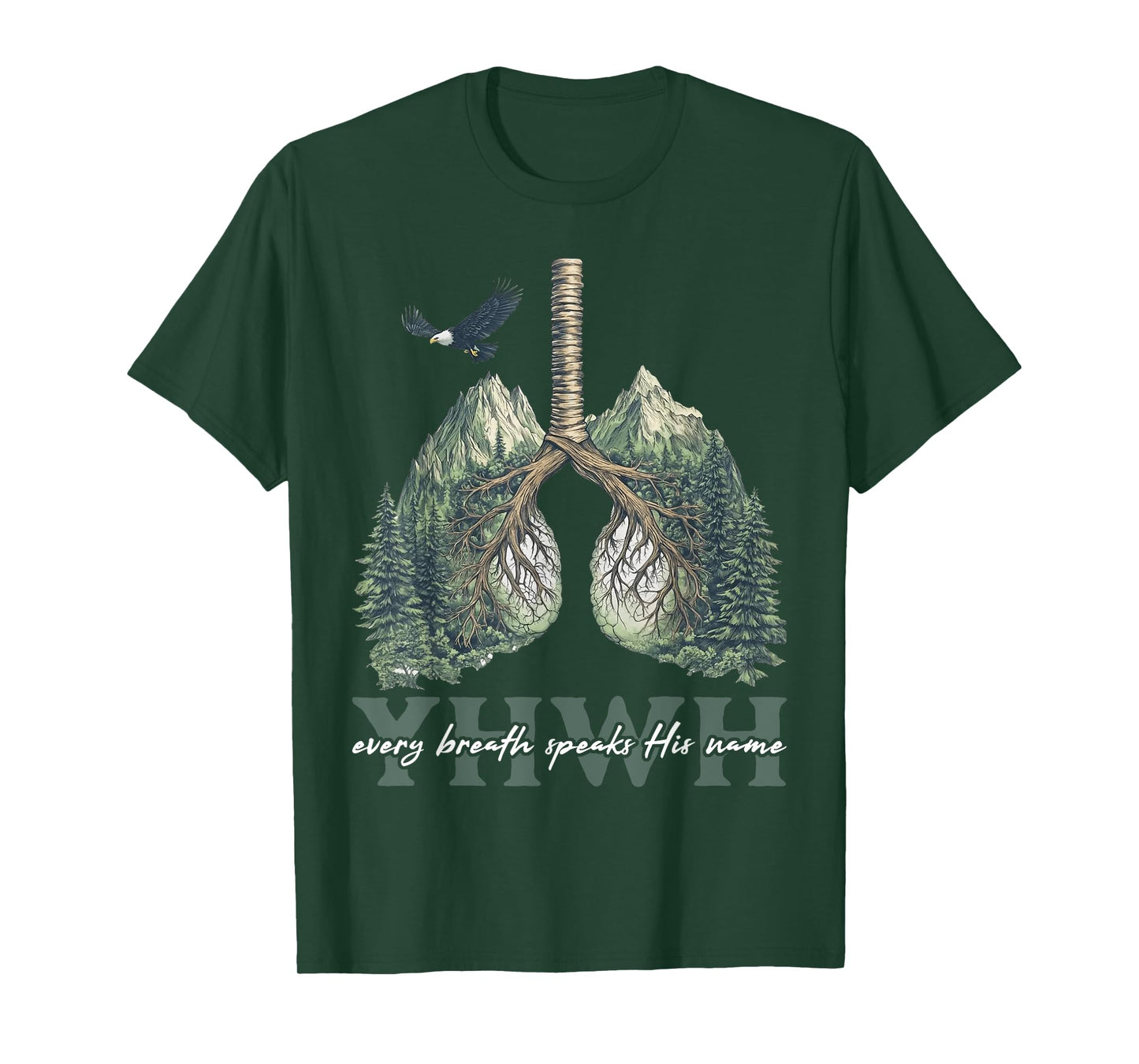 Floral Lung Christian Our Very Breath Speaks His Name YHWH T-Shirt