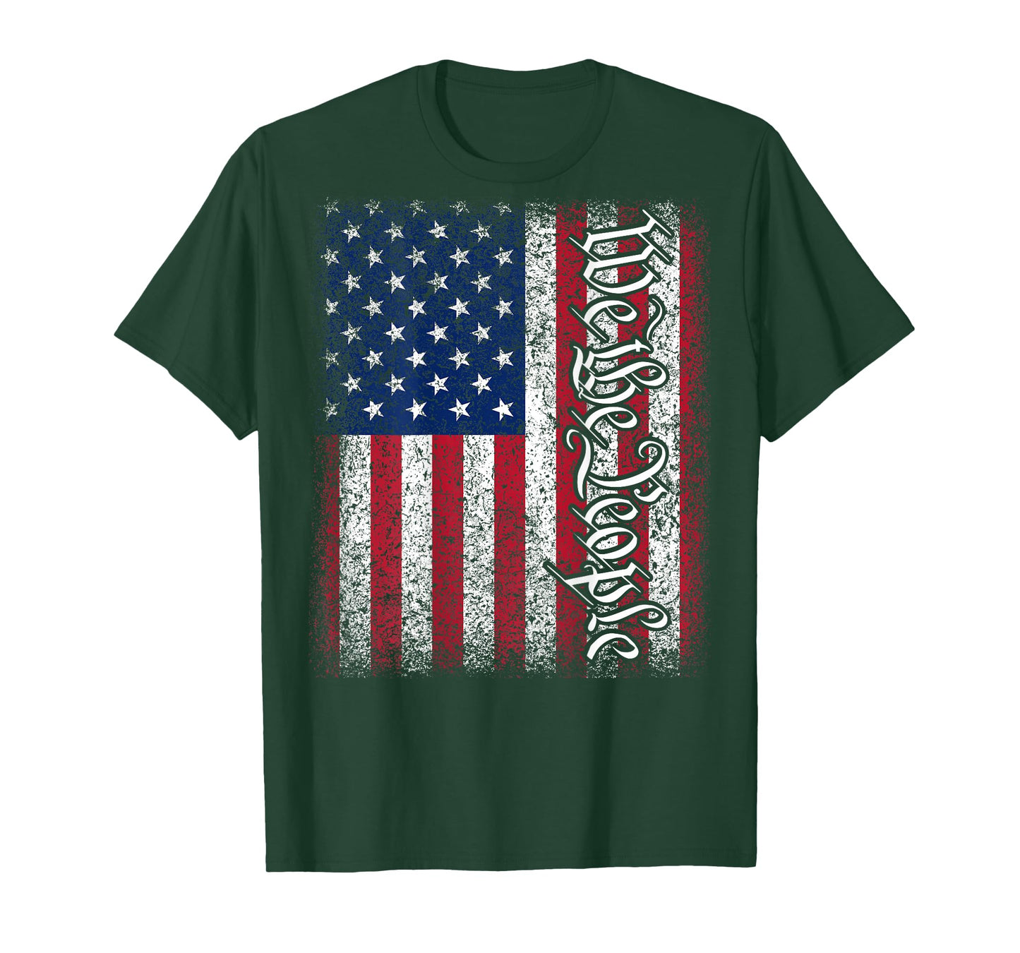 (Art on Back) American USA Flag We The People Patriotic T-Shirt